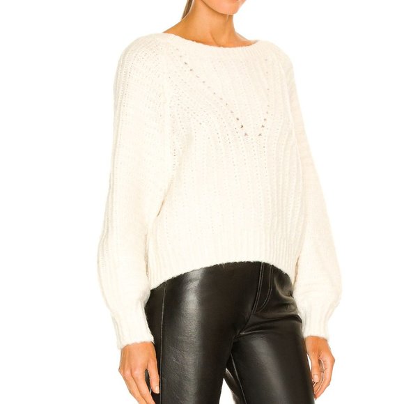 Free People Size S Carter Pullover Sweater Color Ivory MSRP $98 - Picture 13 of 13